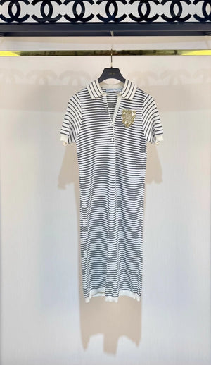 Dior black and white striped dress