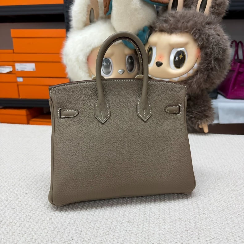 Hermes Birkin 25 grey Togo leather champagne gold hardware