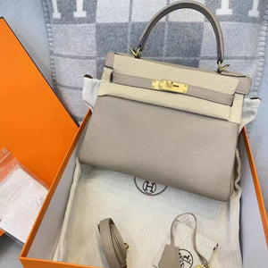 Hermes kelly 28 Gris Tourterelle Togo Leather Palladium Hardware