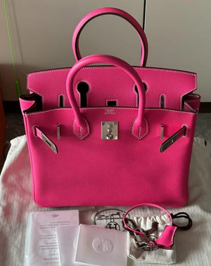 Hermes Birkin 30 Rose Tyrien Epsom Palladium Hardware