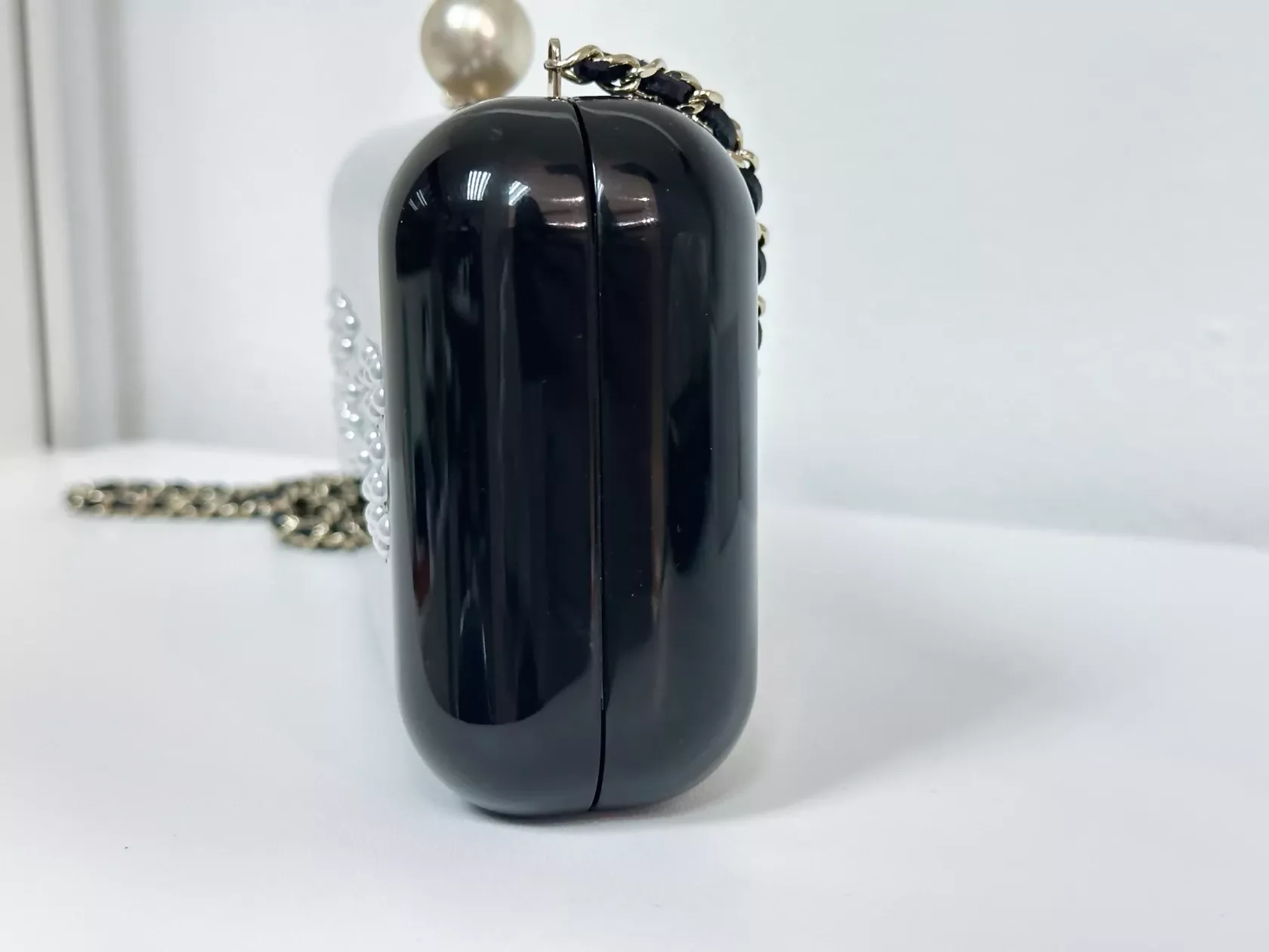 Chanel “Votez Coco” Pearl Plexiglass Minaudière Evening Clutch