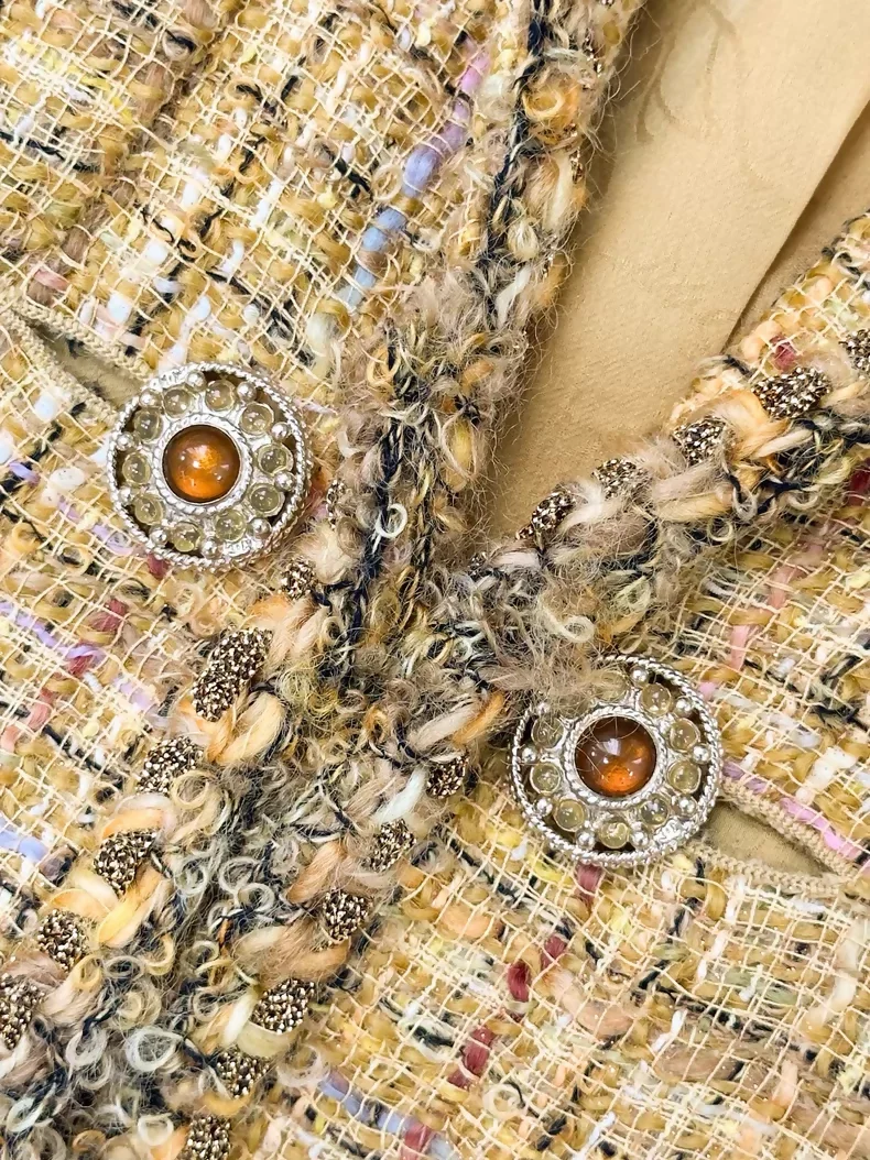 Chanel 2011 Bombay Collection yellow tweed jacket