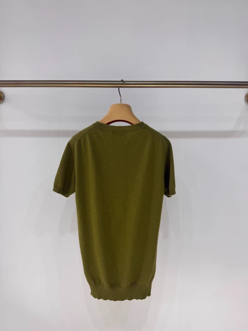 Miu Miu Green Cashmere Knit Sweater
