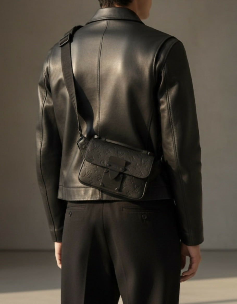 Louis Vuitton Matte Black Taurillon Monogram S Lock Sling Crossbody Waist Bag