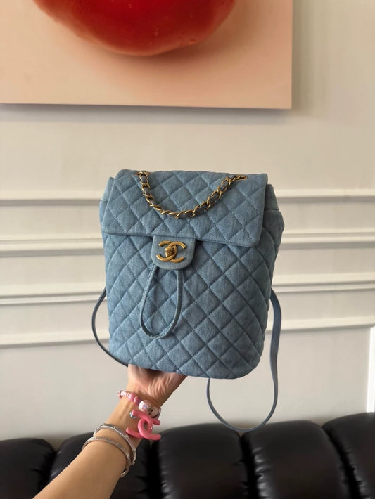 Chanel Salzburg denim backpack, small size