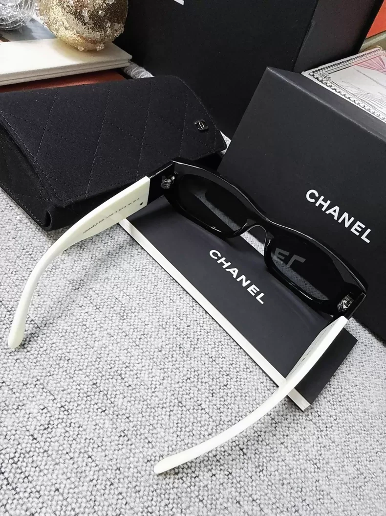 Chanel black and white double C sunglasses