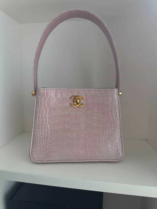 Chanel Vintage Alligator Top Handle Mini Flap Bag