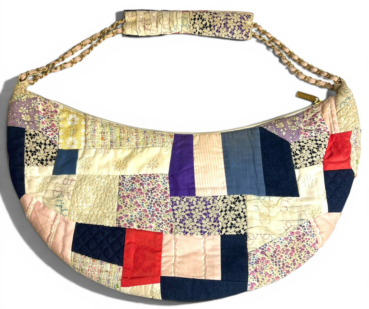 ULTRA RARE CHANEL 06P RUNWAY MULTICOLOR PATCHWORK TOTE HOBO BAG