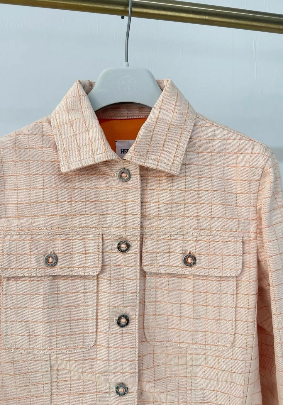 Hermes 25 autumn and winter orange denim jacket
