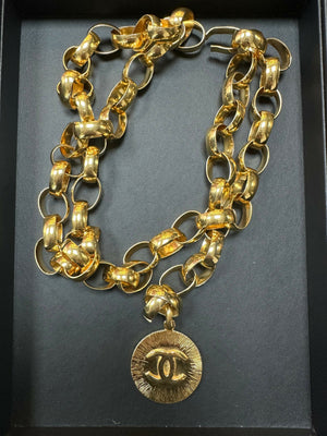 Chanel Vintage 54-71 Gold Plated Chain Belt Gold Tone Waist Chain