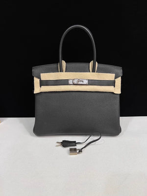 Hermes Birkin 30 Black togo leather palladium hardware