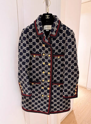 Gucci GG pattern tweed coat