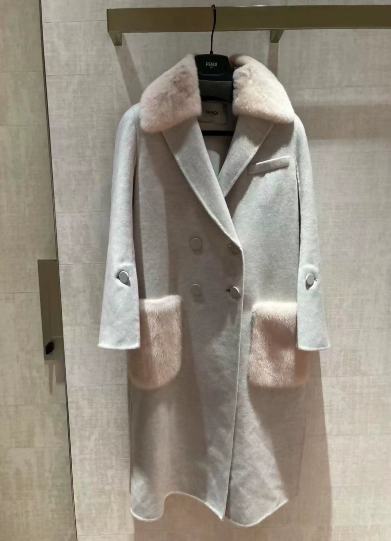 FENDI gray fur coat