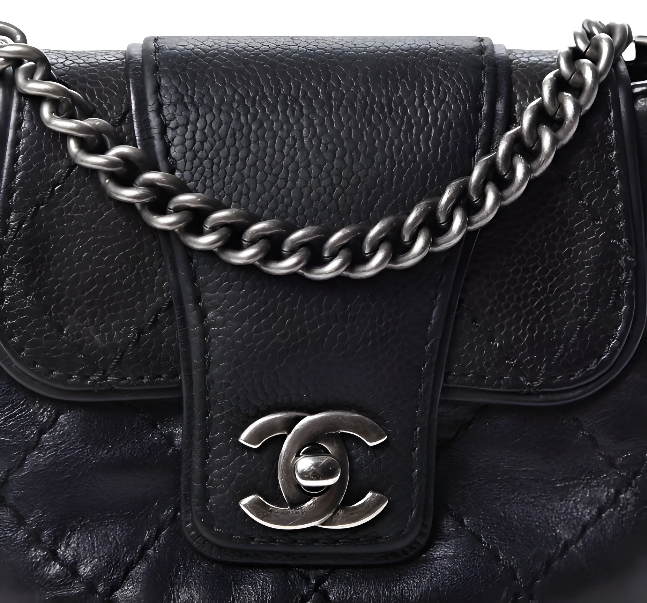 Chanel 14A Paris-Dallas Black Caviar Mini Classic Messenger Flap Bag