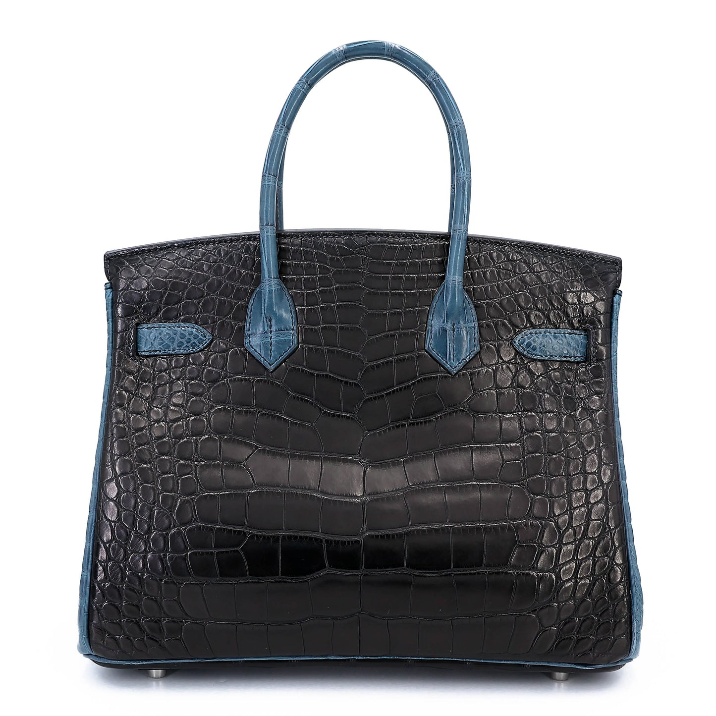 HERMÈS Birkin 30 Noir Colvert Matte Alligator Brushed Palladium
