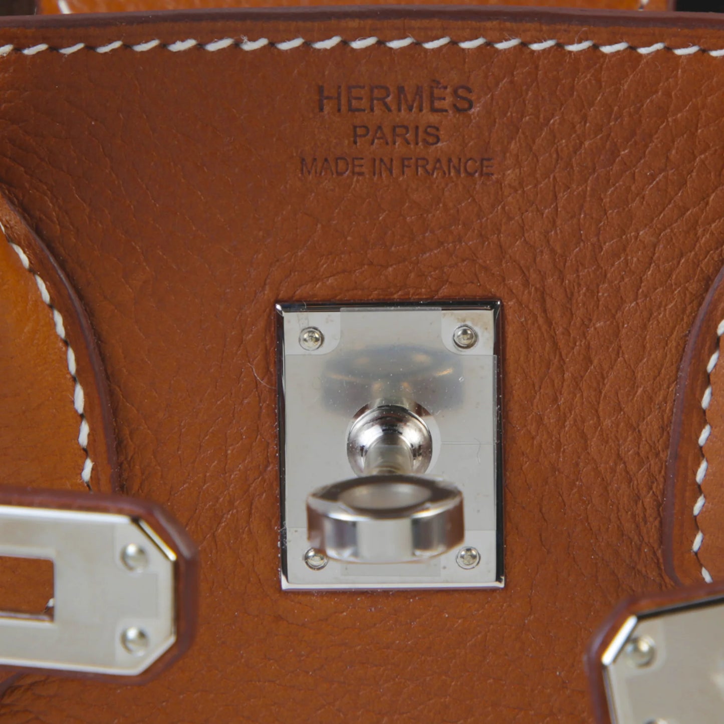 HERMÈS Birkin 25 Fauve Barenia Faubourg Palladium hardware