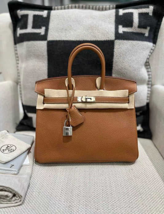 Hermès Hermes birkin 25 gold brown togo Leather palladium hardware stamp D - 25 Tote Bag - Secondhand luxury from Top Quality Luxury Designers Bag