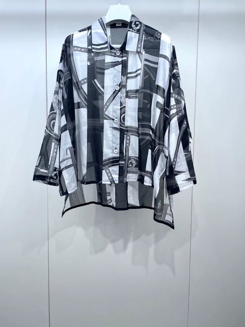 Hermès black  white top