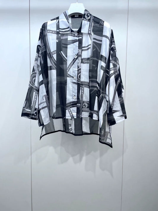 Hermès black  white top