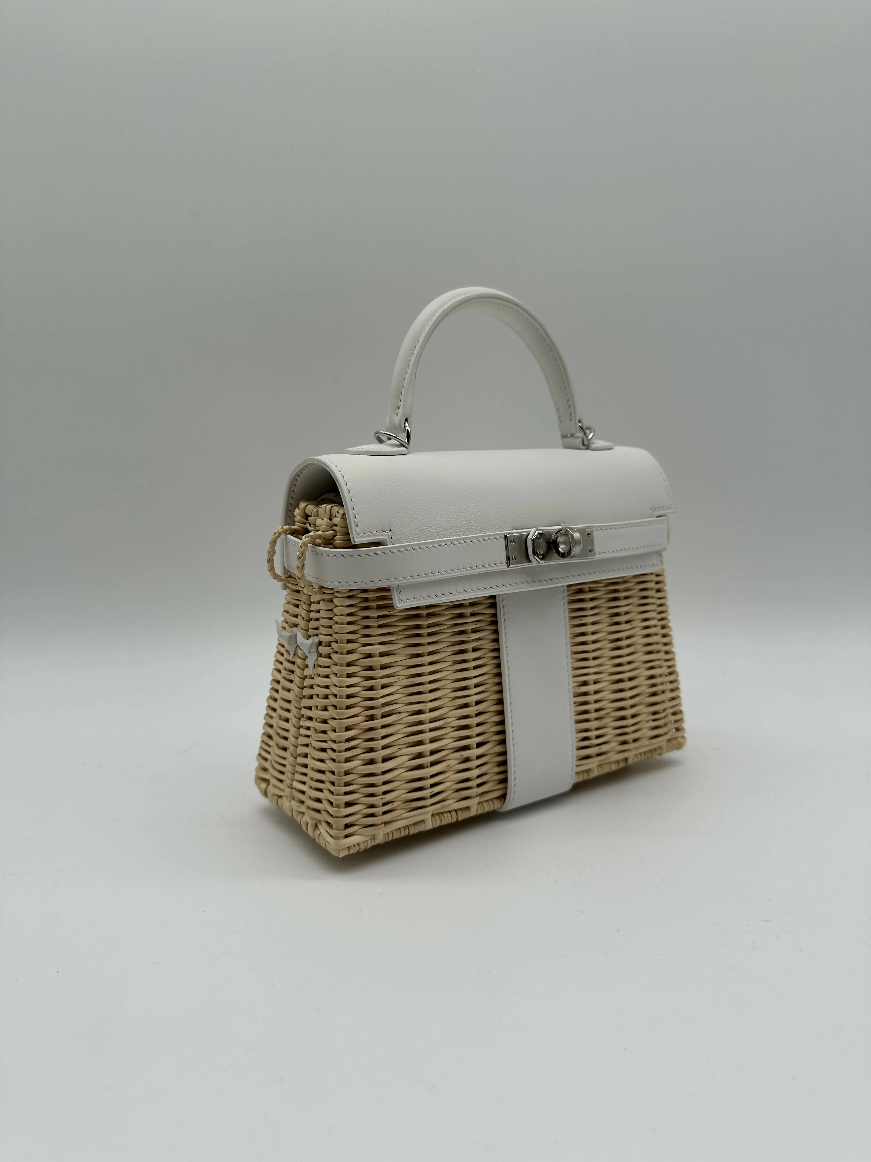 Hermès Kelly 20 Picnic Blanc Swift & Osier PHW B 2024