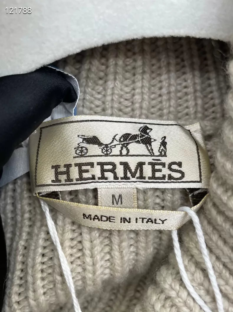 Hermes floral cashmere knit turtleneck Mens sweater