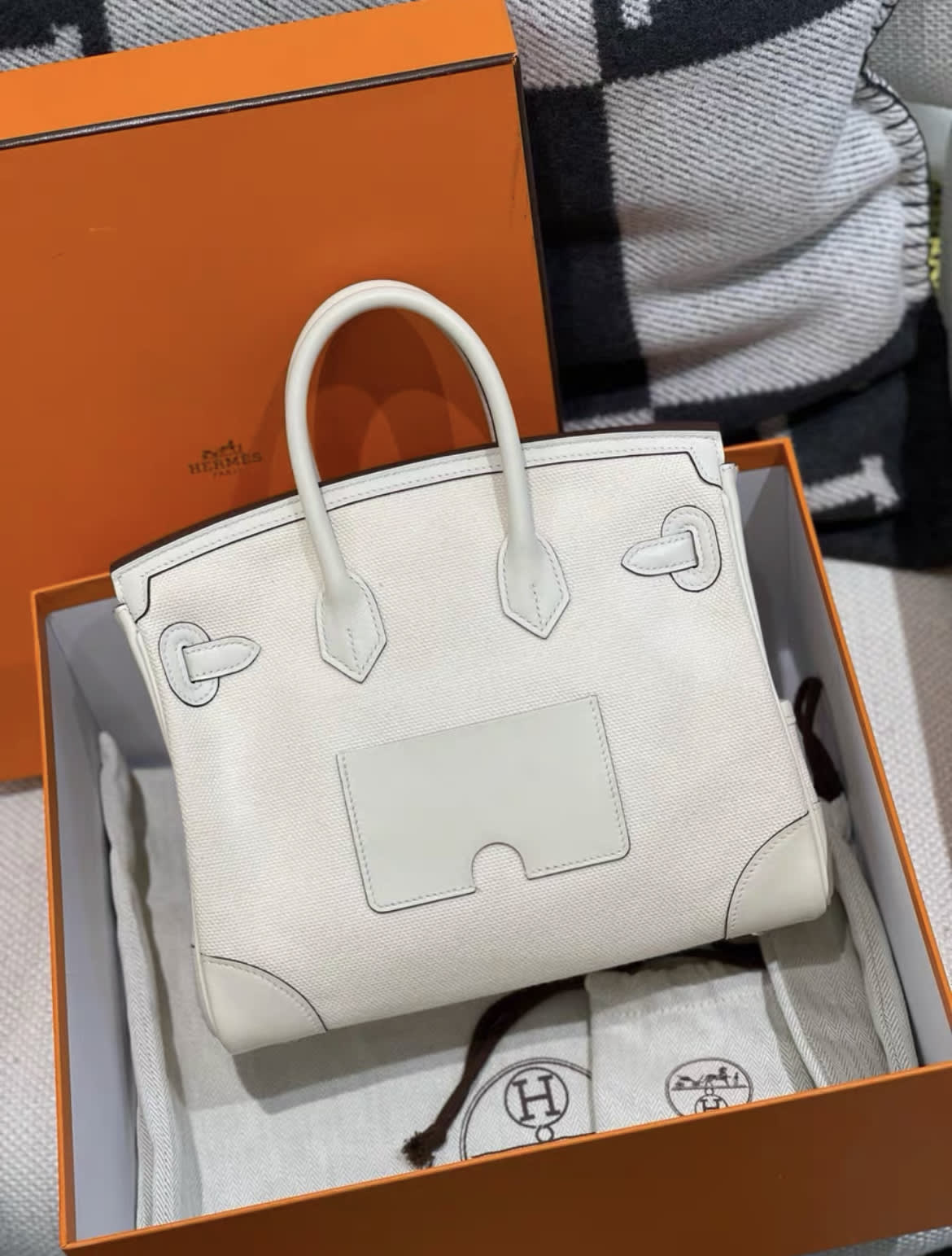 Hermes birkin 25 cream white cargo