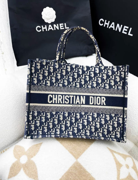 DIOR Dior classic popular blue presbyopic tote bag medium - Medium Tote Bag - Vintage fashion from Top Quality Luxury Designers Bag