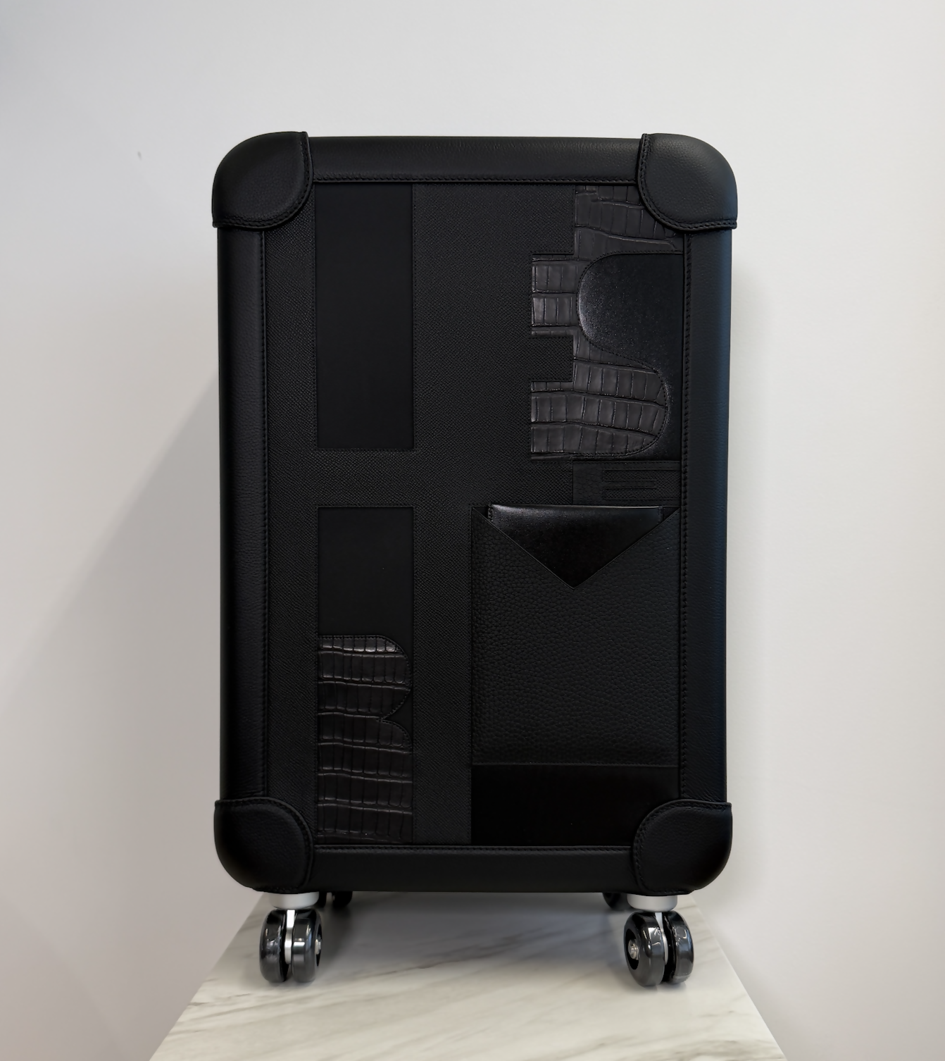 Hermès RMS Cabin Trolley Black / Black with Crocodile Touch