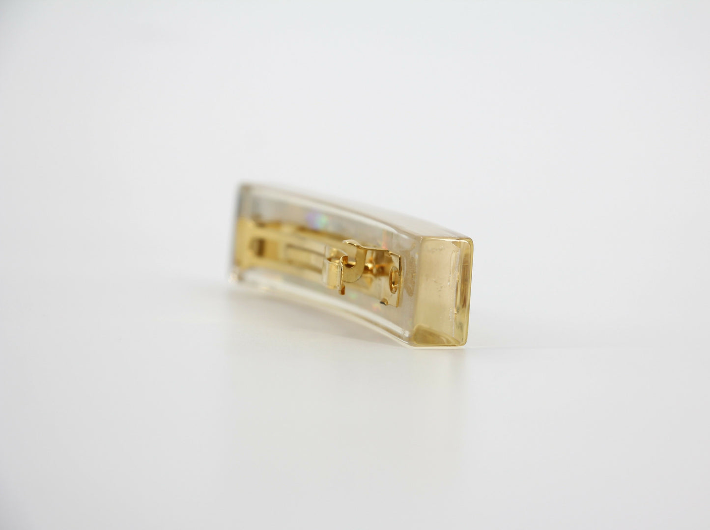 Chanel Vintage 97P Resin Iridescent Resin Five Gold-Tone CC Logos Hair Clip