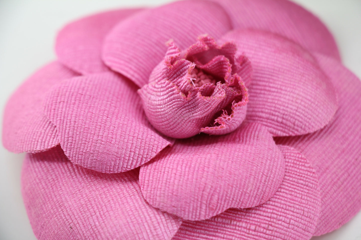 Chanel Vintage 81-85 Canvas Pink Camellia Brooch