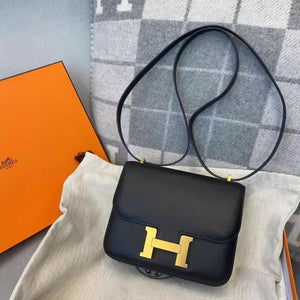 Hermes Mini Constance Black Epsom Leather Gold Hardware
