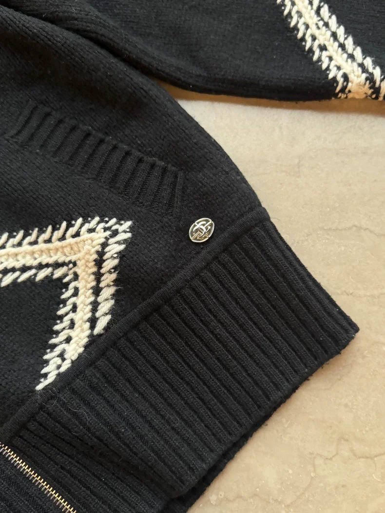 Chanel Black and White Knit Cardigan
