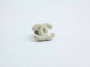 Chanel Vintage 03A Metal White Frosted CC Brooch