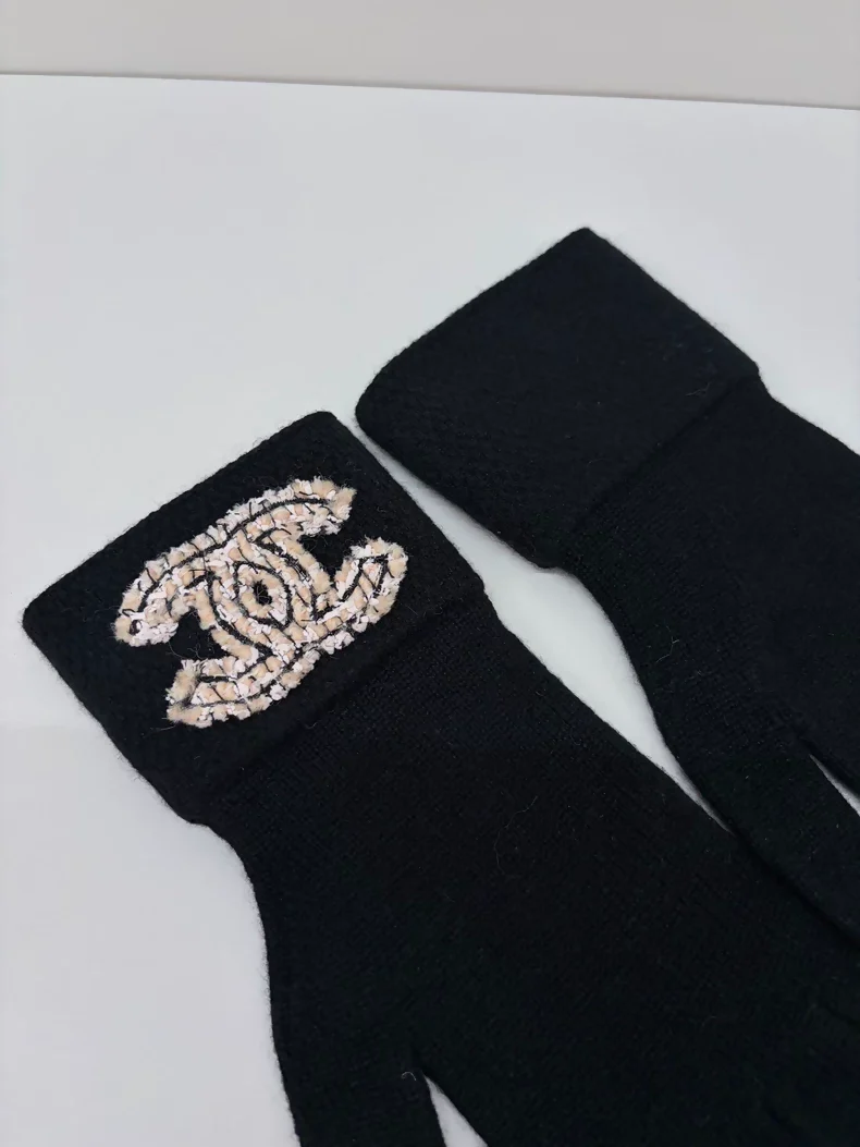 Chanel Black Cashmere Gloves