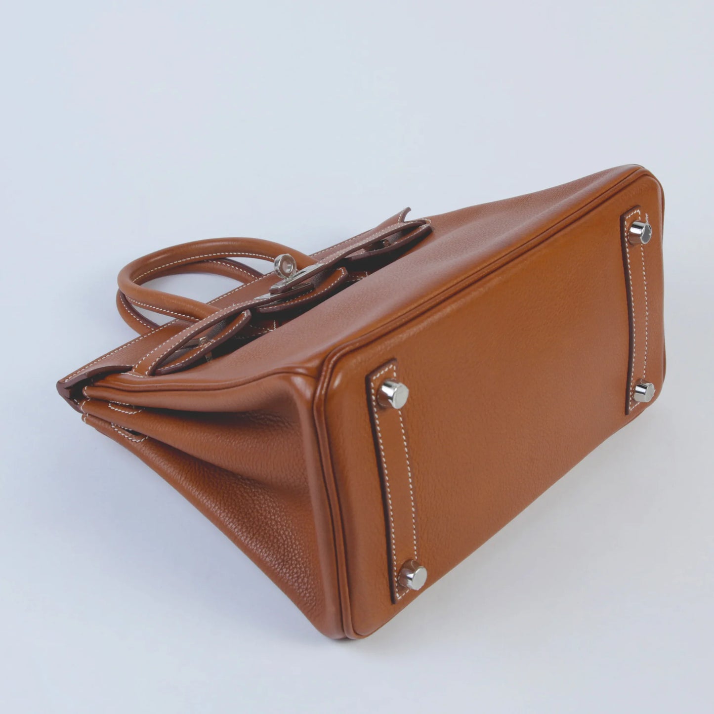 HERMÈS Birkin 25 Fauve Barenia Faubourg Palladium hardware