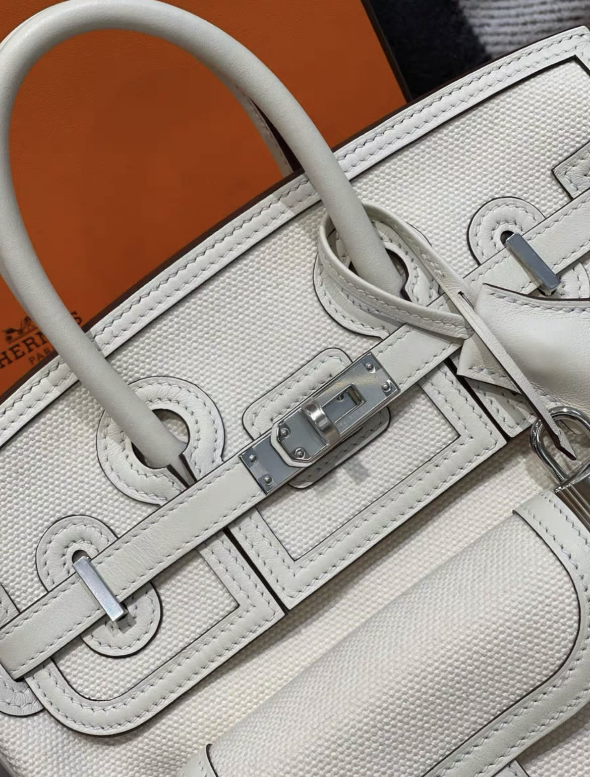 Hermes birkin 25 cream white cargo