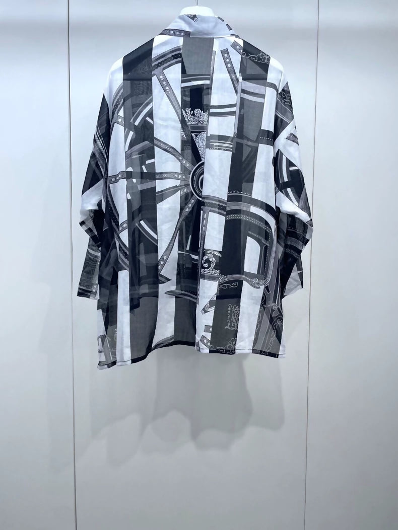 Hermès black  white top