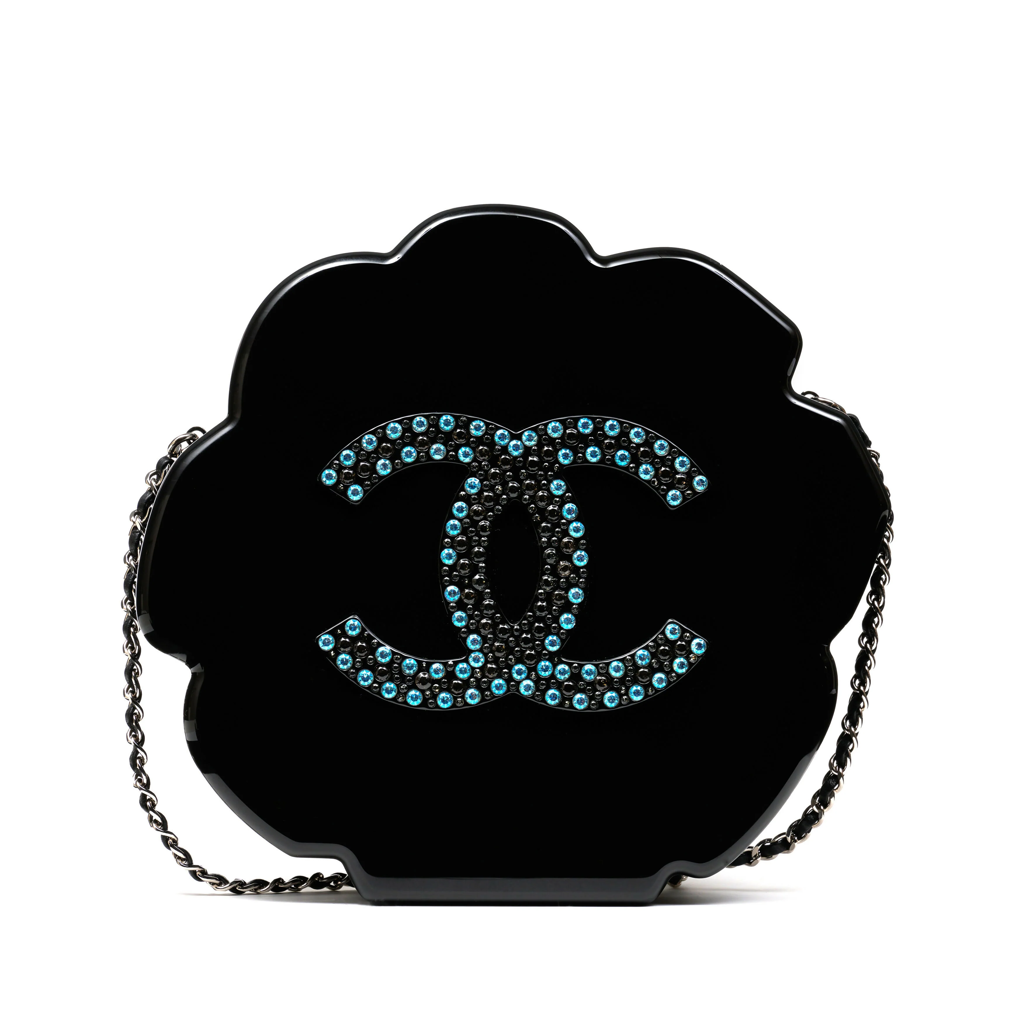 Chanel Strass & Resin Camellia Evening Clutch with Silver Hardware – Fall/Winter 2018 Runway