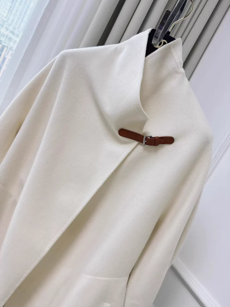 Hermes off-white cashmere coat