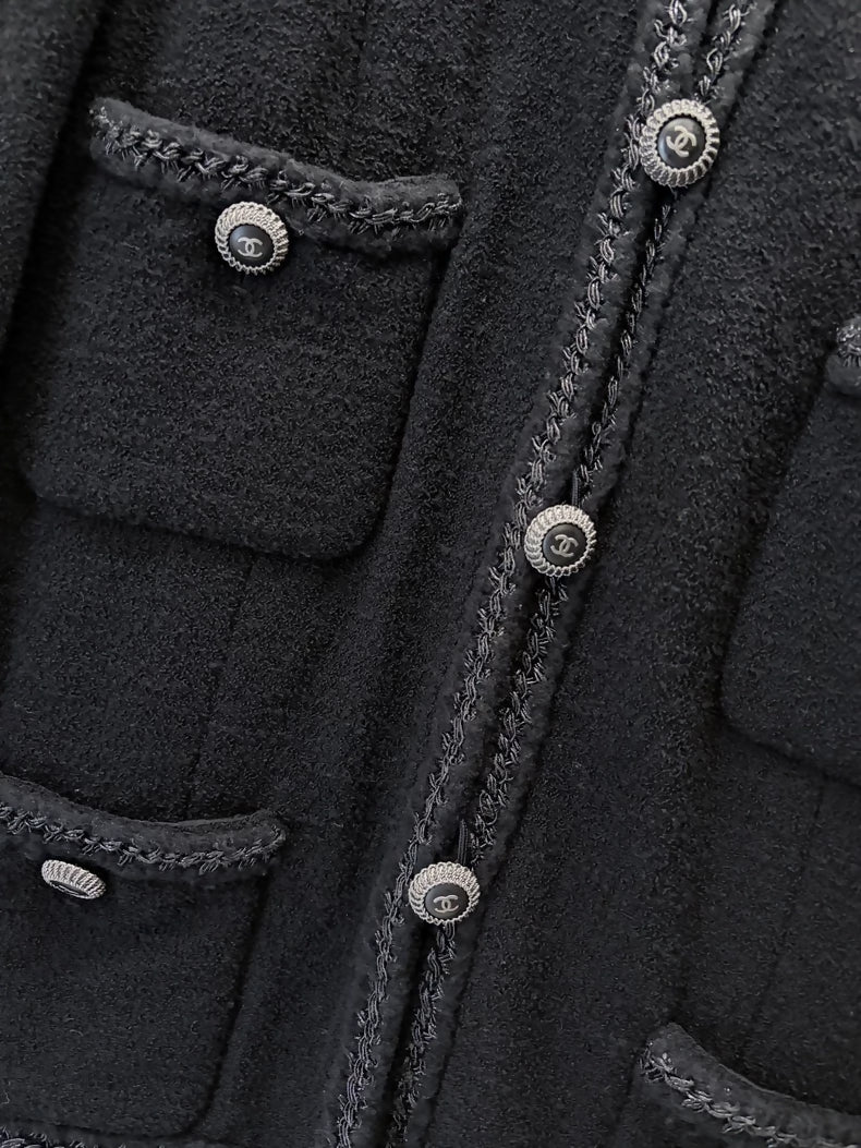 Chanel 08A Black Tweed Jacket