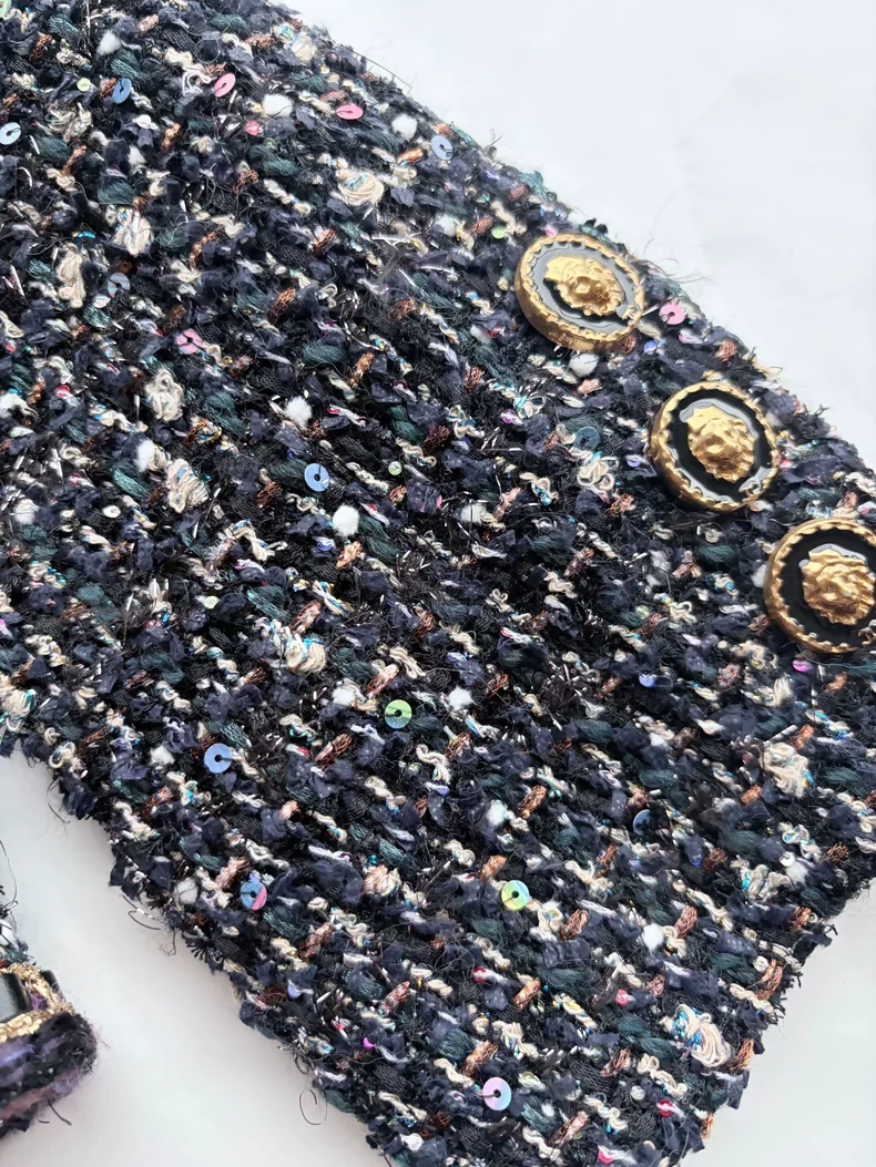 Chanel 21A Leather Chain tweed Jacket