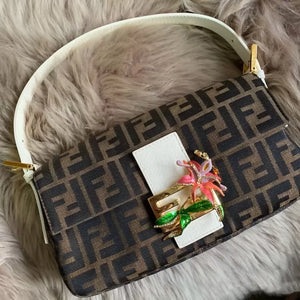 Fendi Brown Monogram All-over Print shoulder Bag