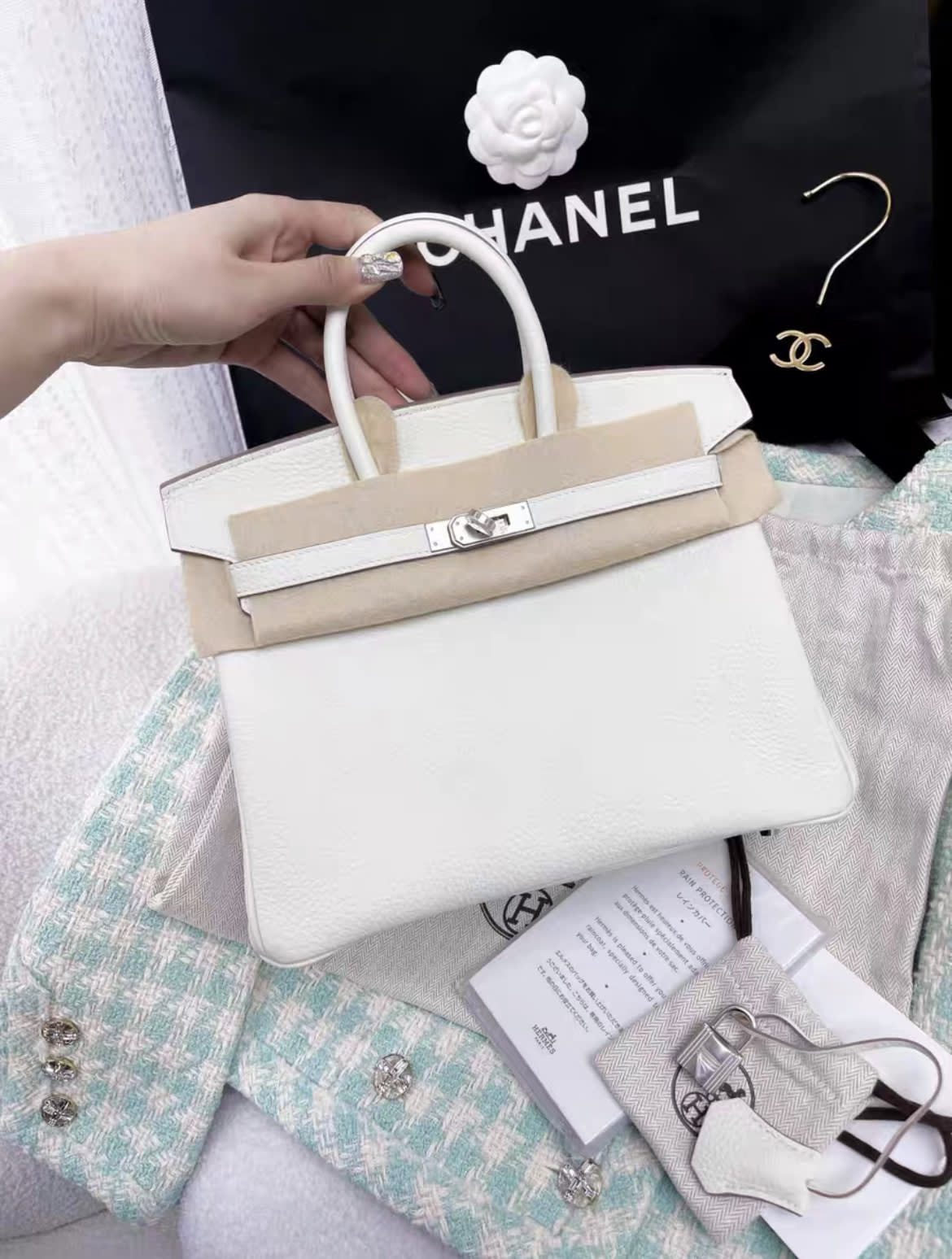 Hermès Hermès Birkin 25 Mushroom Togo Palladium Hardware - 25cm Tote Bag - Secondhand luxury from Top Quality Luxury Designers Bag