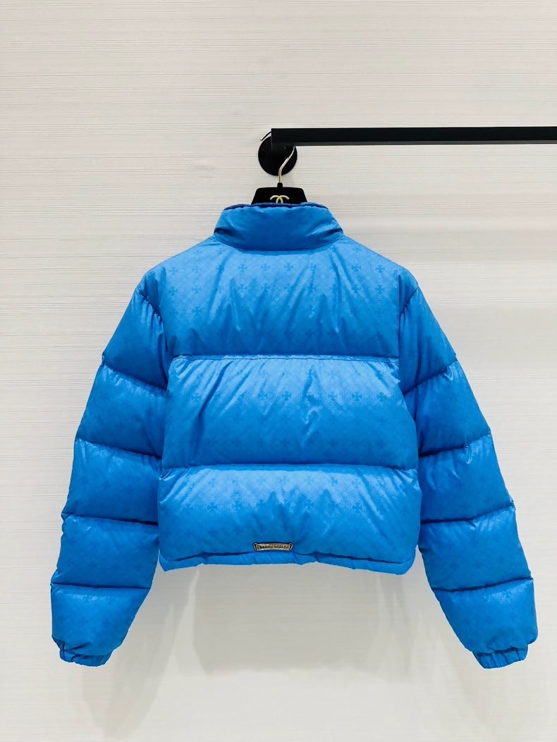 Chrome Hearts electric blue puffer jacket