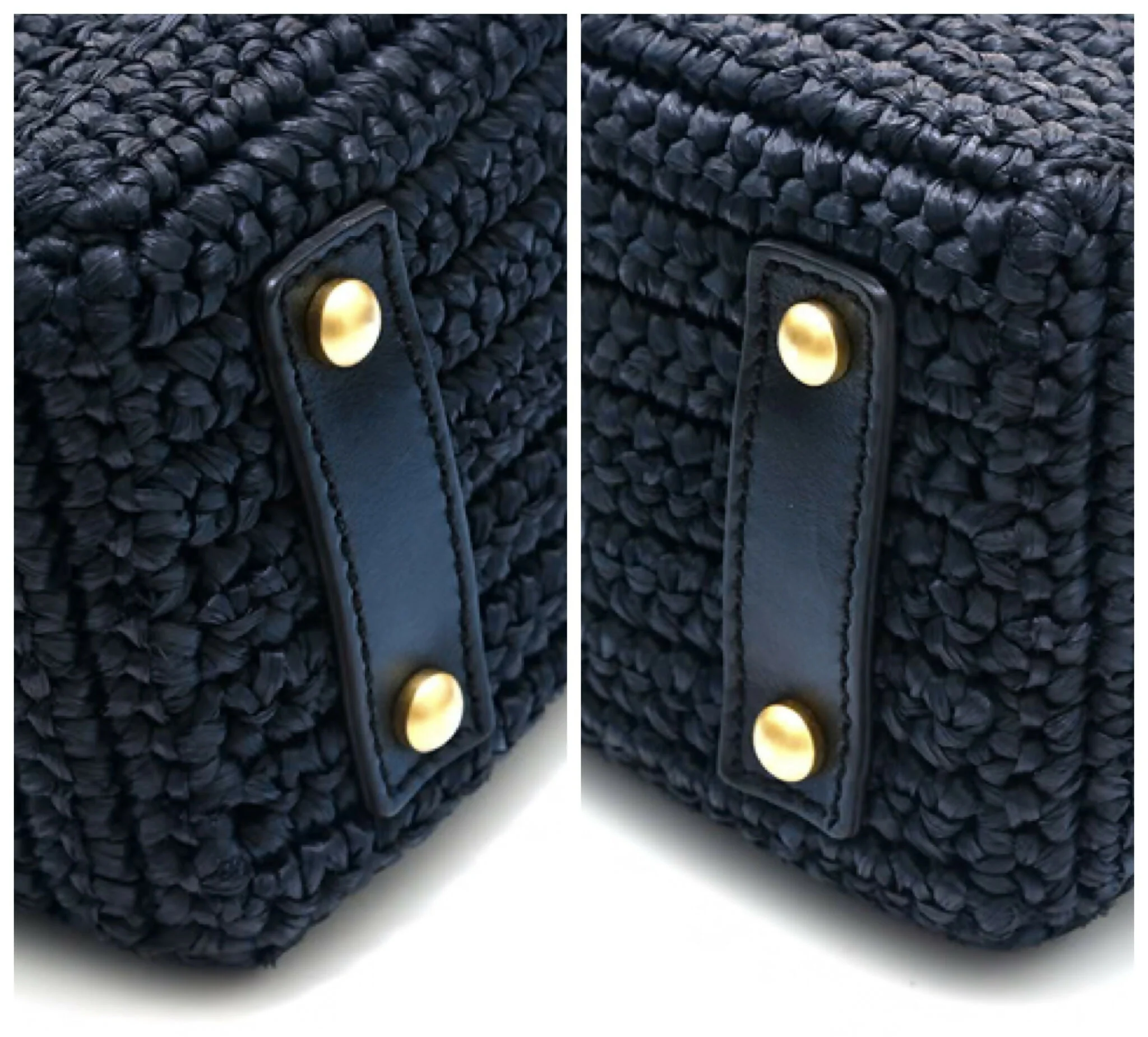 Chanel Medium Classic Dark Navy Straw Raffia Shoulder Bag GHW