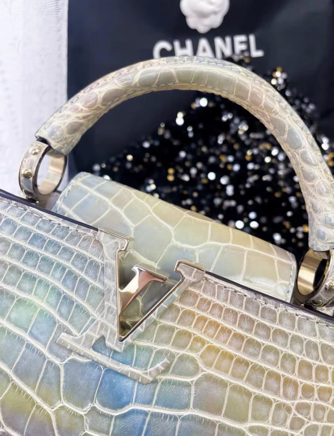 Louis Vuitton Capucines bb colourful alligator  leather bag