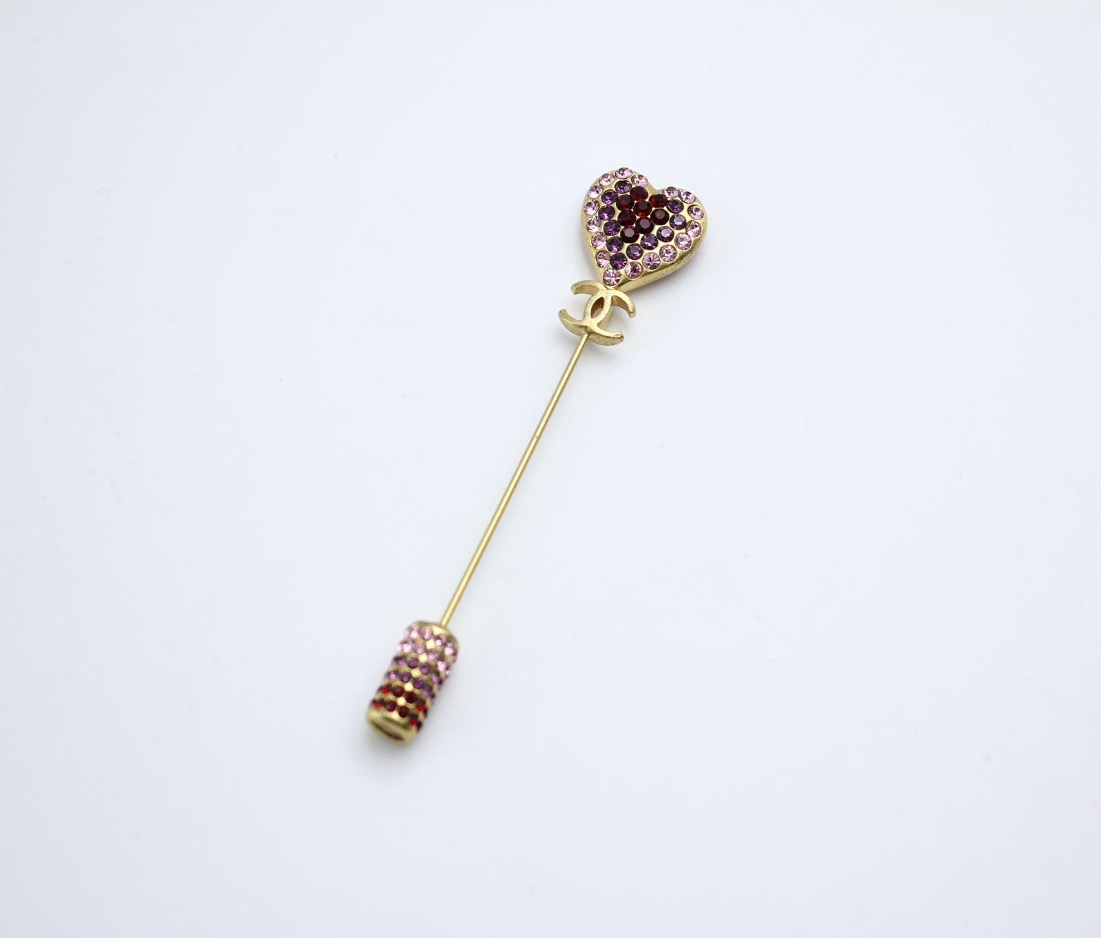CHANEL Chanel Vintage 02P Rhinestone Love Stick Brooch - Onesize Fashion Jewellery - Used fashion item from Top Quality Luxury Designers Bag