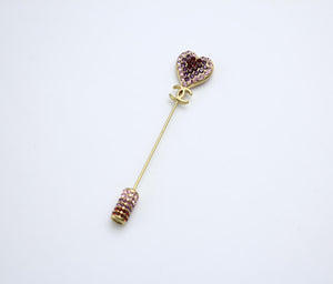 Chanel Vintage 02P Rhinestone Love Stick Brooch