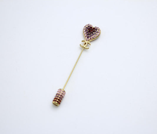 CHANEL Chanel Vintage 02P Rhinestone Love Stick Brooch - Onesize Fashion Jewellery - Used fashion item from Top Quality Luxury Designers Bag