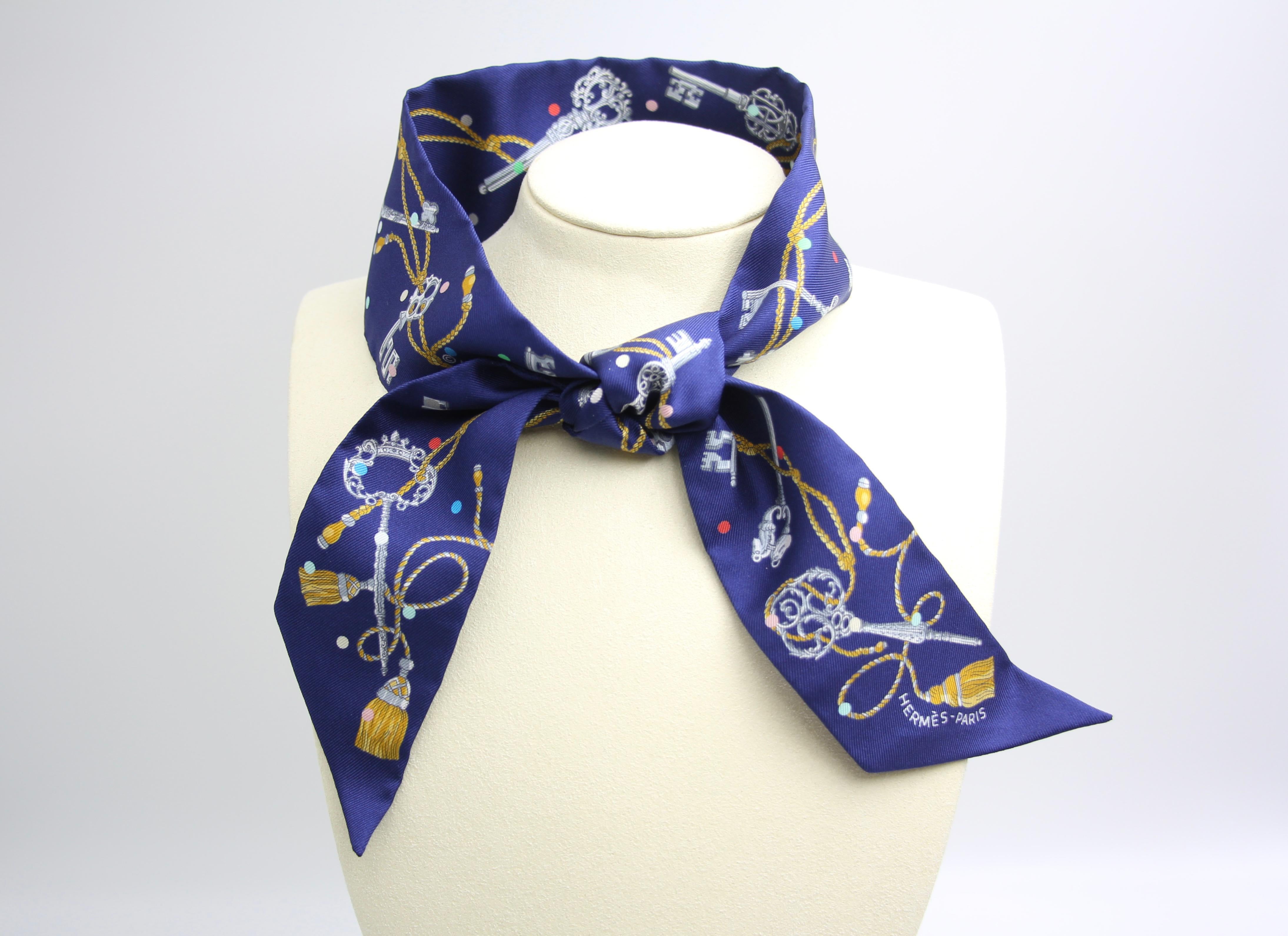 Hermès Hermes 100 Silk Les Cles A Pois Twilly Scarf - Onesize Accessories - Used fashion item from Top Quality Luxury Designers Bag